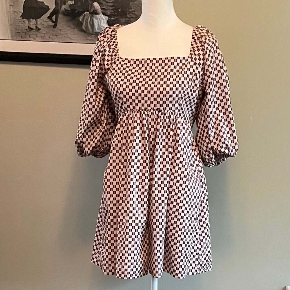 Abercrombie & Fitch Romper Kentucky Derby Dress Puff Sleeve, Sz. Med. Tall
